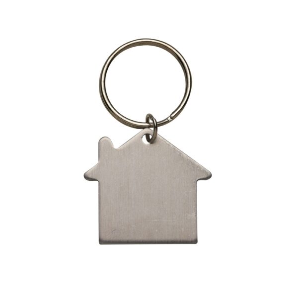 Chaveiro de metal inox em formato de casa personalizado para brindes
