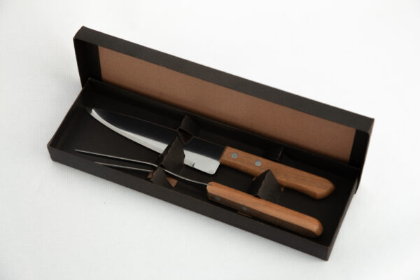 Kit churrasco 2 peças com estojo Kraft