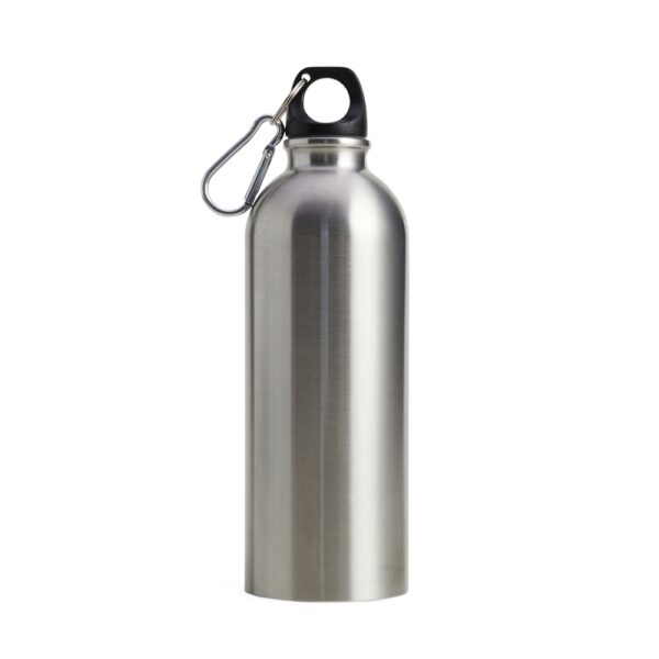 Squeeze de inox 500ml com tampa rosqueável, ideal para personalização em brindes corporativos