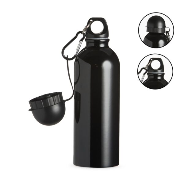 Squeeze de inox 500ml com tampa rosqueável, ideal para personalização em brindes corporativos