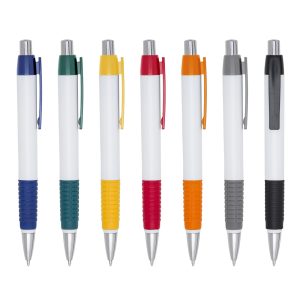 Caneta esferográfica plástica personalizada para brindes corporativos e ações de marketing B2B