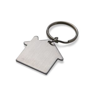Chaveiro de metal inox em formato de casa personalizado para brindes